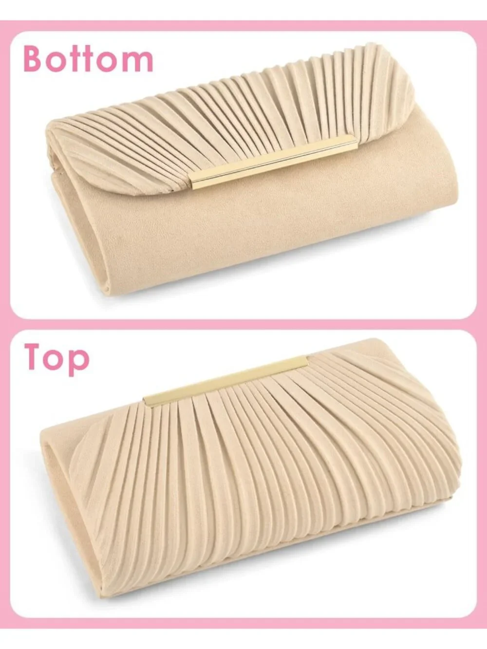 👜Women's Nude Evening Handbags for Formal Wedding Party Prom Shoulder Bags